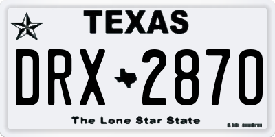 TX license plate DRX2870
