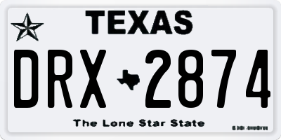 TX license plate DRX2874