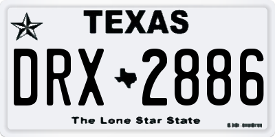 TX license plate DRX2886