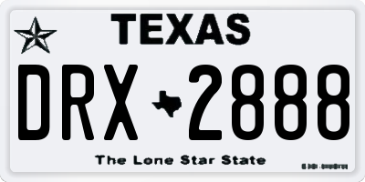 TX license plate DRX2888