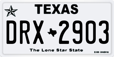 TX license plate DRX2903