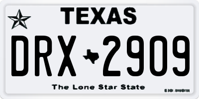TX license plate DRX2909