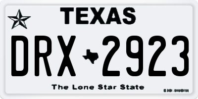 TX license plate DRX2923