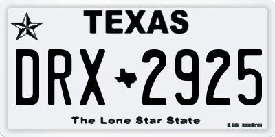 TX license plate DRX2925