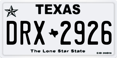 TX license plate DRX2926