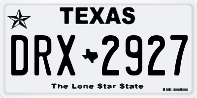 TX license plate DRX2927