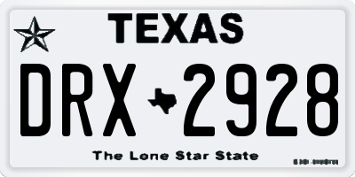 TX license plate DRX2928