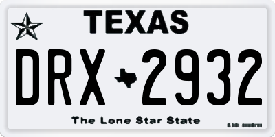 TX license plate DRX2932