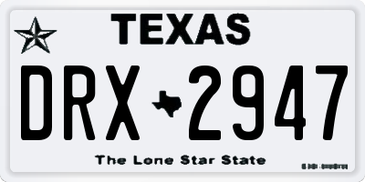 TX license plate DRX2947