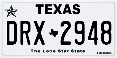 TX license plate DRX2948