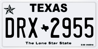 TX license plate DRX2955