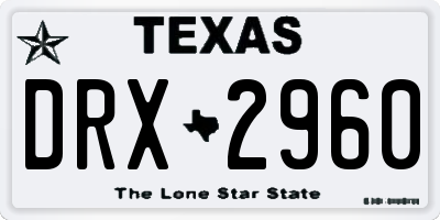 TX license plate DRX2960