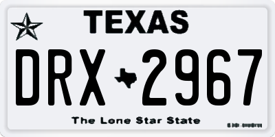 TX license plate DRX2967