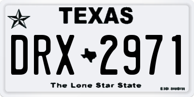 TX license plate DRX2971