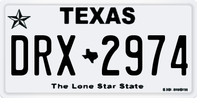 TX license plate DRX2974
