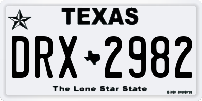 TX license plate DRX2982