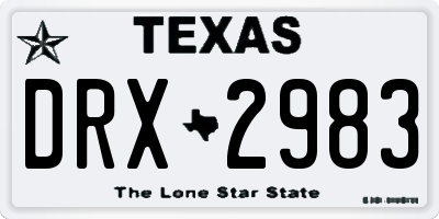 TX license plate DRX2983