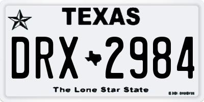 TX license plate DRX2984