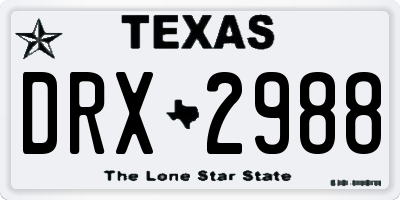 TX license plate DRX2988