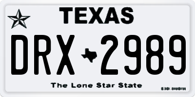 TX license plate DRX2989