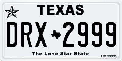 TX license plate DRX2999