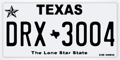 TX license plate DRX3004