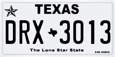 TX license plate DRX3013