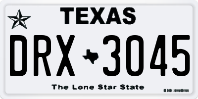 TX license plate DRX3045
