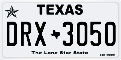 TX license plate DRX3050