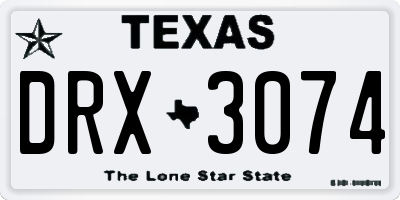TX license plate DRX3074