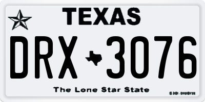 TX license plate DRX3076