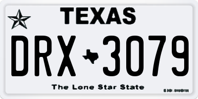 TX license plate DRX3079