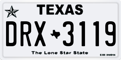 TX license plate DRX3119