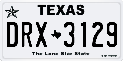 TX license plate DRX3129