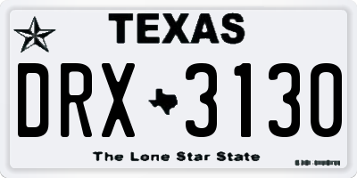 TX license plate DRX3130