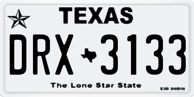 TX license plate DRX3133