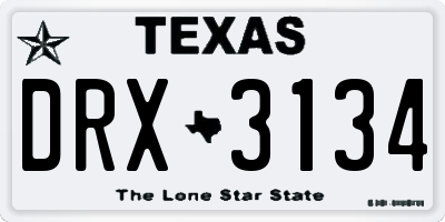 TX license plate DRX3134