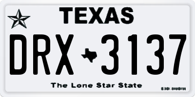 TX license plate DRX3137