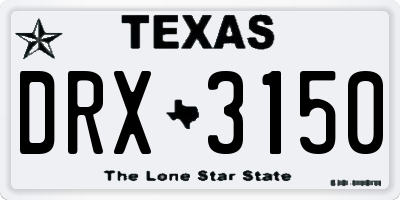TX license plate DRX3150