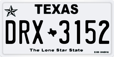 TX license plate DRX3152