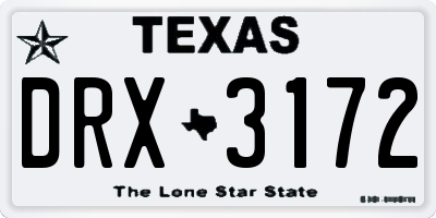 TX license plate DRX3172
