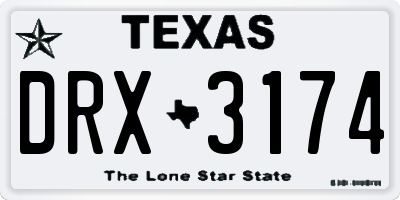 TX license plate DRX3174