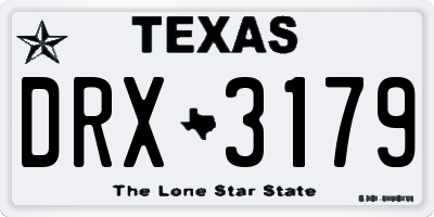 TX license plate DRX3179