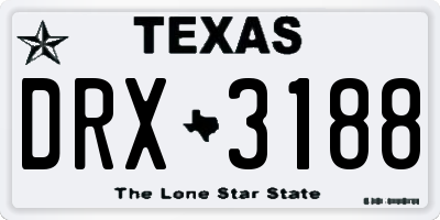 TX license plate DRX3188