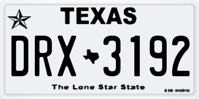 TX license plate DRX3192