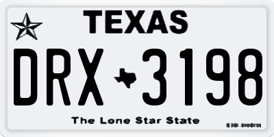 TX license plate DRX3198