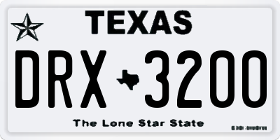 TX license plate DRX3200