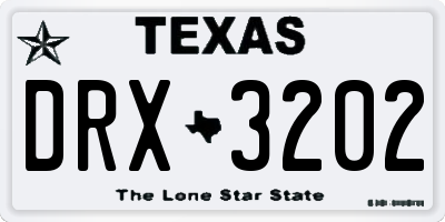 TX license plate DRX3202