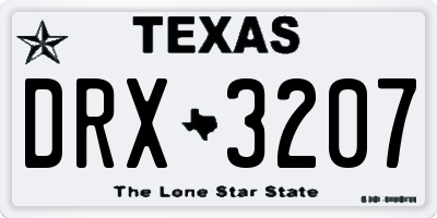 TX license plate DRX3207