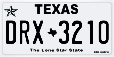TX license plate DRX3210